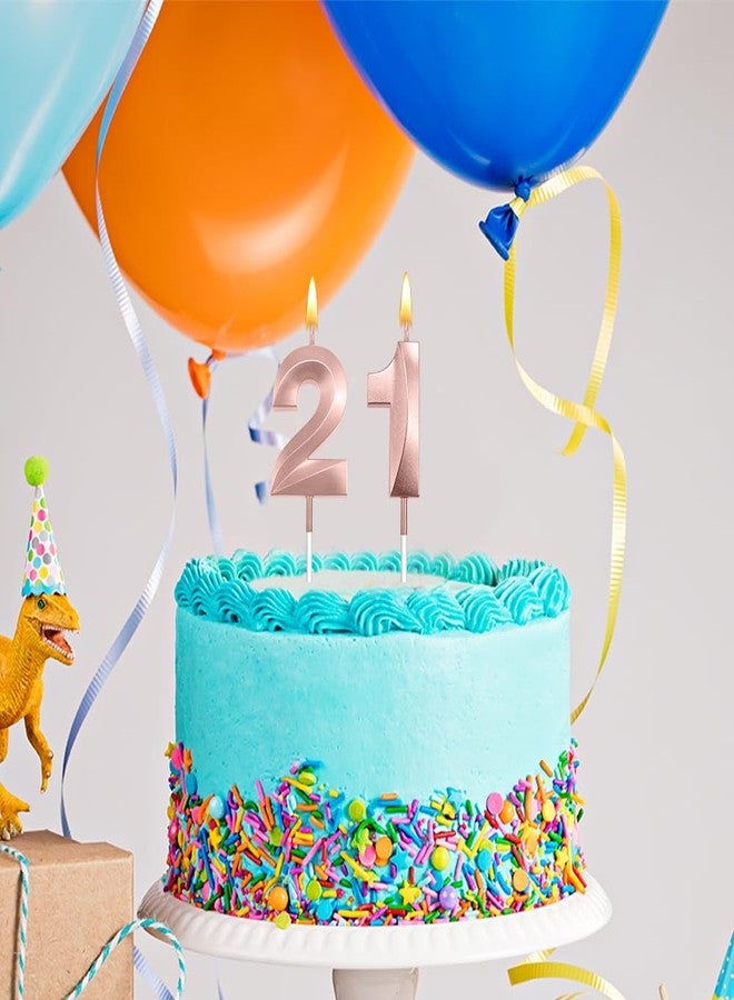 STARKET 21 Candle Number 21 Birthday Candles 21 Birthday Decoration for boy Girl (Rose Gold) - Image 4